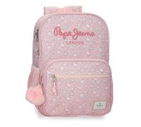 Pepe Jeans MIA Mochila Escolar Doble Compartimento Adaptable a Carro Rosa Claro 30x40x13 cm Poliéster 15,6L by Joumma Bags