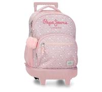 Pepe Jeans Mia Mochilas casual, mochila escolar rosa claro portaordenador, varios compartimentos, fabricada en Poliéster de Joumma Bags