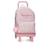 Pepe Jeans Mia Mochilas casual, mochila escolar rosa claro portaordenador, varios compartimentos, fabricada en Poliéster de Joumma Bags