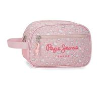 Pepe Jeans MIA Neceser Dos Compartimentos Adaptable Rosa Claro 26x16x12 cm Poliéster by Joumma Bags