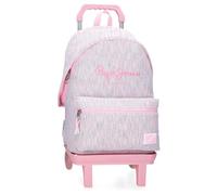 Pepe Jeans Miri Mochila Escolar con Carro Rosa 31x42x17,5 cms Poliéster 22,79L by Joumma Bags
