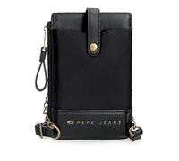 Pepe Jeans Morgan Bandolera Portamóvil Negro 9,5x16,5 cms Poliéster y PU by Joumma Bags
