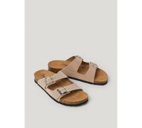 PEPE JEANS Mules de ante con correa doble Oban. Color beige