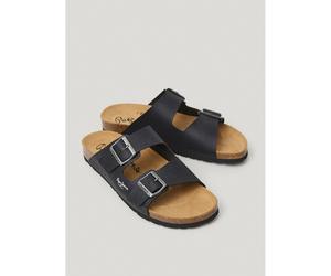 PEPE JEANS Mules de correa doble Bio Double Kansas. Color Negro