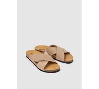 PEPE JEANS Mules orgánicos con correa cruzada Evolve. Color beige