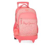 Pepe Jeans Nahid Mochila Compact 2 Ruedas Rosa 32x43x21 cms Poliéster by Joumma Bags