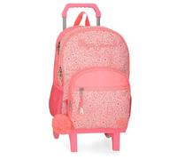 Pepe Jeans Nahid Mochila Escolar Doble Compartimento con Carro Rosa 32X44X22 cms Poliéster by Joumma Bags