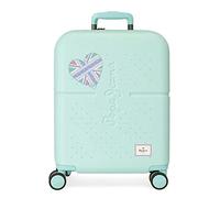 Pepe Jeans Nerea Maleta de Cabina Azul 40x55x20 cms Rígida ABS Cierre TSA Integrado 37L 3,22 kgs 4 Ruedas Dobles Equipaje de Mano