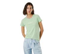 Pepe Jeans New Virginia - Camiseta Ajustada de Manga Corta para Mujer, Color Blanco, Verde (Verde Fresco), L