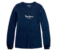Pepe Jeans New Virginia Camiseta para Mujer Slim Fit Manga Larga Azul, XS