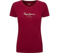Pepe Jeans New Virginia SS N, T-Shirt para Mujer, Rojo (Burgundy), XS