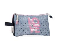 Pepe Jeans Noni Denim Estuche Triple Multicolor 22x12x5 cms Poliéster by Joumma Bags by Joumma Bags