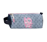 Pepe Jeans Noni denim estuches, bandoleras, azul y rosa, Perfecto para organizar y llevar recogidos los lápices y bolígrafos, varios compartimentos. De Joumma Bags