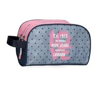 Pepe Jeans Noni denim estuches, bandoleras, azul y rosa, Perfecto para organizar y llevar recogidos los lápices y bolígrafos, varios compartimentos. De Joumma Bags