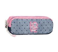Pepe Jeans Noni denim estuches, bandoleras, azul y rosa, Perfecto para organizar y llevar recogidos los lápices y bolígrafos, varios compartimentos. De Joumma Bags