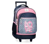 Pepe Jeans Noni Denim Mochila Compact 2 Ruedas Multicolor 32x43x21 cms Poliéster 28,9L by Joumma Bags
