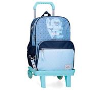 Pepe Jeans Noni Denim Mochila Doble Compartimento con Carro Azul 30x40x12 cms Poliéster by Joumma Bags