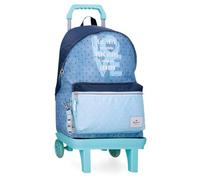 Pepe Jeans Noni Denim Mochila Escolar con Carro Portátil 15,6 Pulgadas Azul 31x42x17,5 cms Poliéster by Joumma Bags