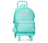 Pepe Jeans Nora Mochila para portátil 13,3" con Carro Azul 31x44x17,5 cms Poliéster by Joumma Bags