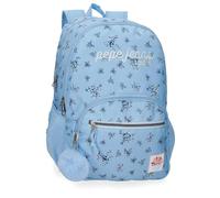 Pepe Jeans Olivia Mochila Doble Compartimento Adaptable a Carro 10,5" Pulgadas Azul Claro 32x44x22 cm Poliéster 30,98L by Joumma Bags