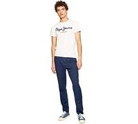 Pepe Jeans Original Stretch Camiseta para Hombre Slim Fit Manga Corta Blanco, XS