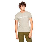 Pepe Jeans Original Stretch Camiseta para Hombre Slim Fit Manga Corta Gris, L