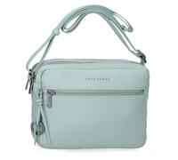 Pepe Jeans Bandolera Paola, dos compartimentos, 24x16x7 cm, poliéster y PU, azul