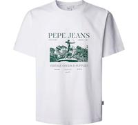 Pepe Jeans Patch Camiseta, Blanco (Blanco), L para Hombre