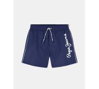 Pepe Jeans Pepe Jeans - Bañador de hombre con logo grande en lateral. Cintura ajustable con cordón en contraste.. Azul marino Talla S