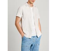 Pepe Jeans Pepe Jeans - Camisa de hombre manga corta de algodón a rayas. Azul Talla 3