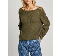 Pepe Jeans Pepe Jeans - Jersey de mujer punto con escote de pico. Verde Talla 5