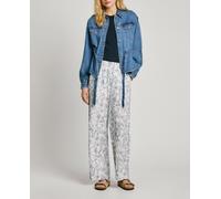 Pepe Jeans Pepe Jeans - Pantalón de mujer recto de cintura media y cinturilla elástica. Blanco hielo Talla 36
