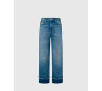 Pepe Jeans Pepe Jeans - Vaquero recto de mujer tiro alto con dobladillo en bajo. Azul índigo Talla 26