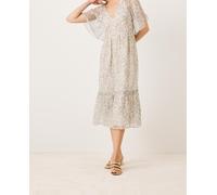 Pepe Jeans Pepe Jeans - Vestido de mujer midi estampado gasa. Blanco Talla 4
