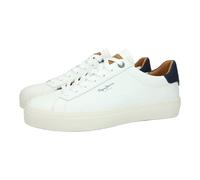 Pepe Jeans PMS30930 Zapatillas para Hombres, en Color Blanco, cómodas, Cordones y Piso Cosido de Goma Antideslizante Hombre Zapatillas Blanco 40