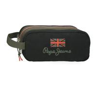 Pepe Jeans Ponder Estuche Triple Negro 22x10x9 cms Poliéster by Joumma Bags