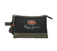 Pepe Jeans Ponder Estuche Triple Negro 22x12x5 cms Poliéster by Joumma Bags
