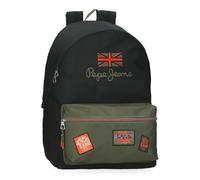 Pepe Jeans Mochila escolar Ponder, adaptable a carro para portátil 15,6 pulgadas Negro, poliéster