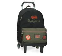 Pepe Jeans Ponder Mochila Escolar con Carro Portatil 15,6 pulgadas Negro 31x44x15 cms Poliéster 23,87L by Joumma Bags