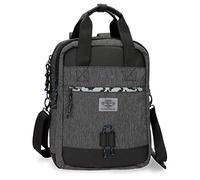 Pepe Jeans Raw Mochila con bandolera para Portátil 15,6" Gris 32x42x12 cms Poliéster 16.13L