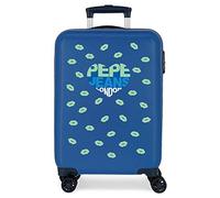 Pepe Jeans Ruth Maleta de Cabina Azul 38x55x20 cms Rígida ABS Cierre combinación 34L 2,6Kgs 4 Ruedas Dobles Equipaje de Mano