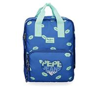 Pepe Jeans Ruth Mochila Adaptable para Portátil 14" Azul 30x40x13 cms Poliéster 15.6L