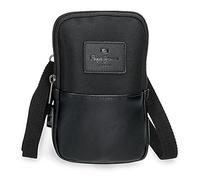 Pepe Jeans Sander Bandolera Porta Móvil Negro 10,5x18x2 cms Poliéster con detalles en Piel Sintética