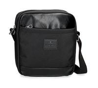 Pepe Jeans Sander Bandolera Porta Tablet Negro 23x27x7 cms Poliéster con detalles en Piel Sintética