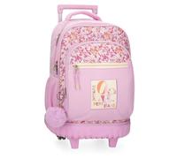 Pepe Jeans Sandra Mochila Compact 2 Ruedas Rosa 32x43x21 cms Poliéster 28,9L by Joumma Bags