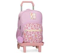Pepe Jeans Sandra Mochila Escolar con Carro Rosa 30x40x12 cms Poliéster 14,4L by Joumma Bags
