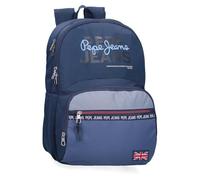 Pepe Jeans Seldon Mochila Escolar Doble Compartimento Portátil 15,6 Pulgadas Negro 33x46x17 cms Poliéster by Joumma Bags