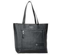 Pepe Jeans Sprig Bolso Tote Portátil 15,6 Pulgadas Negro 34x32x14 cms Piel sintética by Joumma Bags