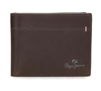 Pepe Jeans Staple Cartera Horizontal con Monedero Marrón 11x8x1 cms Piel