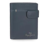 Pepe Jeans Staple Cartera Vertical con Cierre de Clic Azul 8,5x10,5x1 cms Piel
